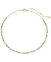 KATE SPADE GOLD-TONE SWEETHEART DELICATE TENNIS NECKLACE, 16" + 3" EXTENDER