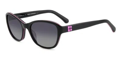 Kate Spade Golda/g/s Asian Fit Polarized 807/wj Women's Sunglasses Black Size 56