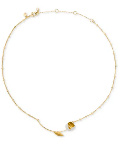 Kate Spade Golden Bloom Cubic Zirconia Bar Pendant Necklace In Pattern
