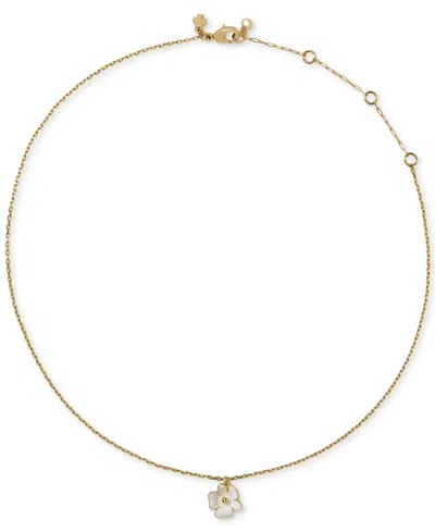 Kate Spade Golden Bloom Cubic Zirconia Flower Pendant Necklace In Orange