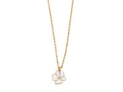 Kate Spade Golden Bloom Flower Pendant In Orange