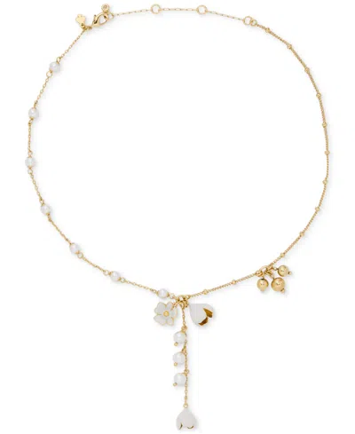 Kate Spade Golden Bloom Glass & Cubic Zirconia Y-necklace In Pink