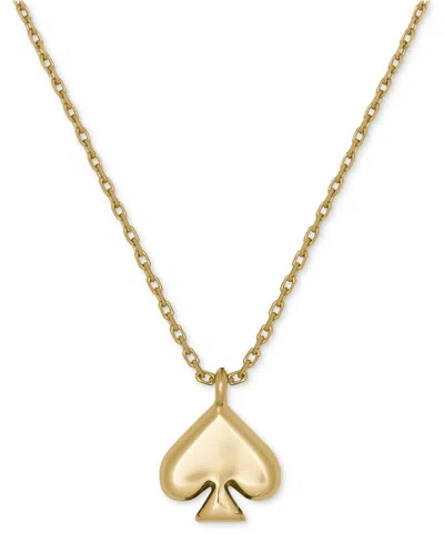 Kate Spade Gold-tone Brass Spade Enamel Mini Pendant Necklace In Neutral