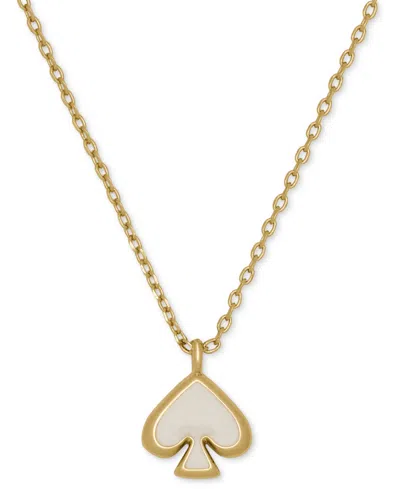 Kate Spade Gold-tone Brass Spade Enamel Mini Pendant Necklace In Purple