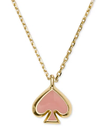 Kate Spade Gold-tone Brass Spade Enamel Mini Pendant Necklace In Red