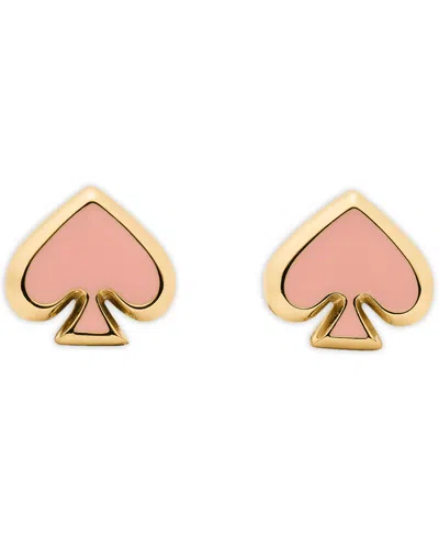 Kate Spade Gold-tone Brass Spade Enamel Stud Earrings In Purple