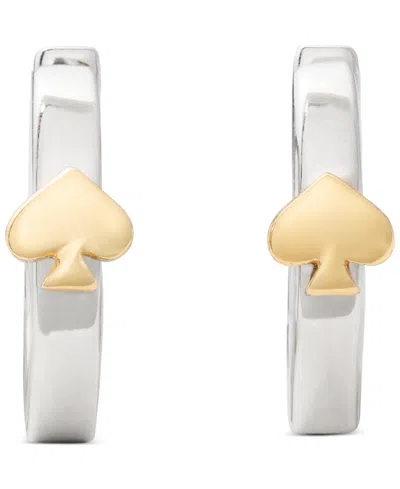 Kate Spade Gold-tone Every Day Thin Mini Huggie Earrings In Silver