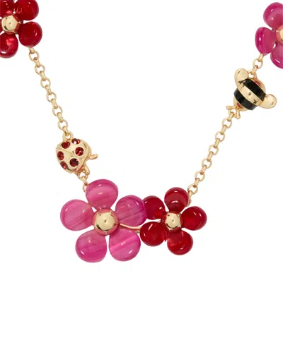 Kate Spade Gold-tone Summer Daze Flower Scatter Necklace In Pink
