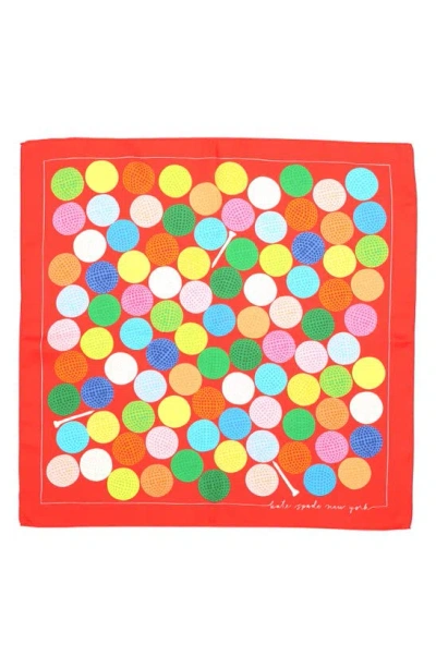 Kate Spade Golf Balls Silk Bandana In Multi