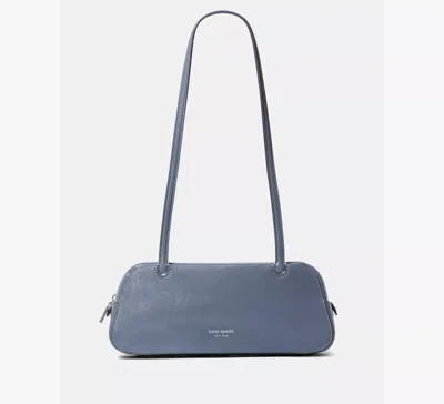 Kate Spade Grace Glazed Leather Shoulder Bag In Gray