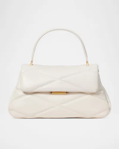 Kate Spade Grace Quilted Leather Top-handle Bag In Cream.