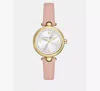 Kate Spade Gracie Round Leather Watch In Pink