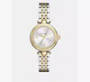 Kate Spade Gracie Round Two Tone Watch In Gold