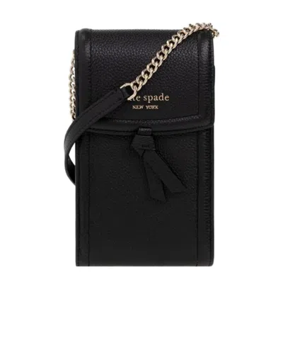 Kate Spade Knott North South Leather Phone Crossbody In Black