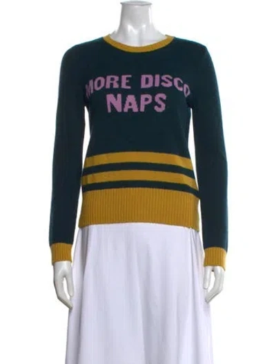 Pre-owned Kate Spade Graphic Print Crew Neck Sweater W/ Tags In Blue