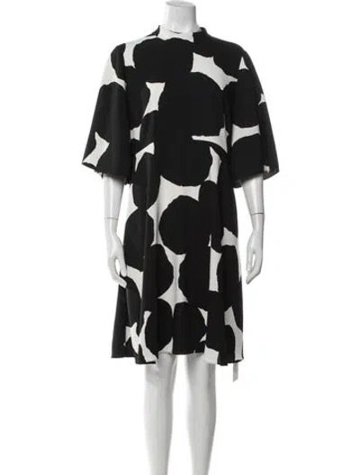 Pre-owned Kate Spade Graphic Print Knee-length Dress In Black