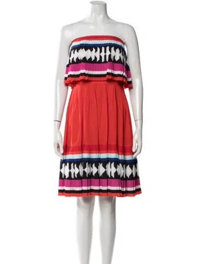 Pre-owned Kate Spade Graphic Print Knee-length Dress In Blue/pink/red