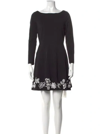 Pre-owned Kate Spade Graphic Print Mini Dress In Black