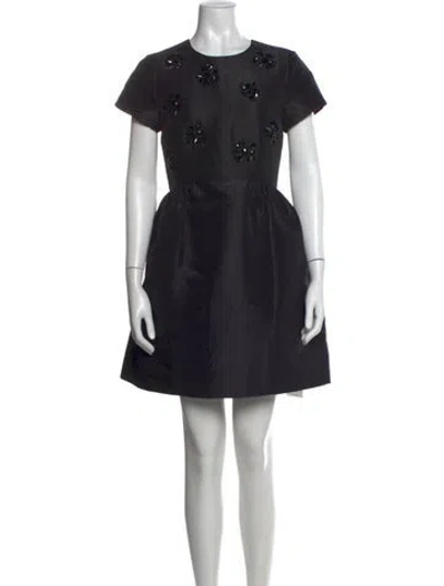 Pre-owned Kate Spade Graphic Print Mini Dress In Black