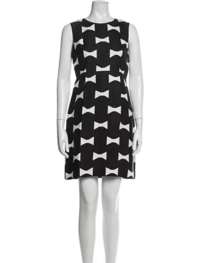 Pre-owned Kate Spade Graphic Print Mini Dress In Black