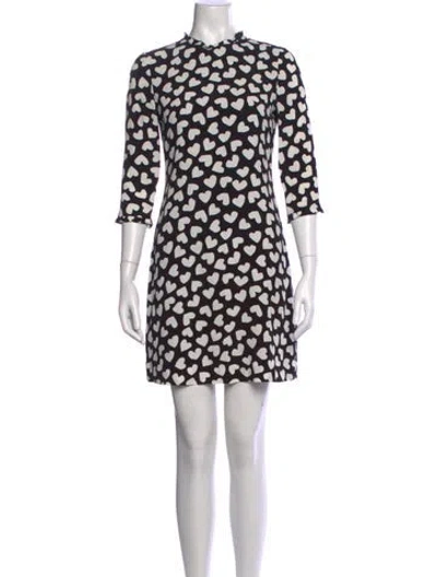 Pre-owned Kate Spade Graphic Print Mini Dress In Black/white