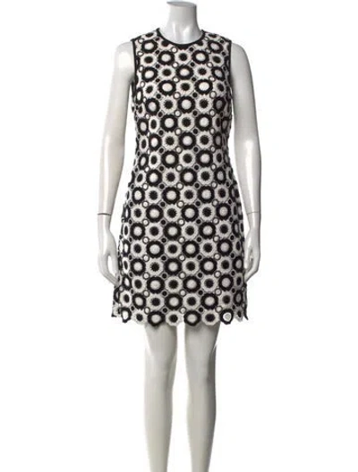 Pre-owned Kate Spade Graphic Print Mini Dress In Black/white