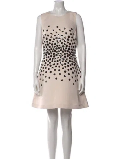 Pre-owned Kate Spade Graphic Print Mini Dress In Neutral