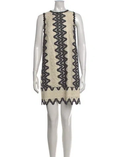 Pre-owned Kate Spade Graphic Print Mini Dress In Neutral