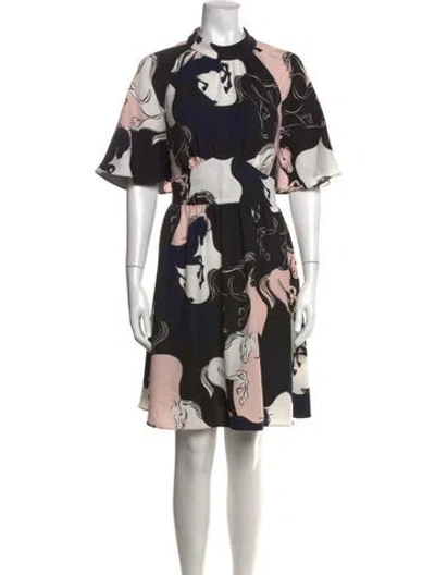 Pre-owned Kate Spade Graphic Print Mini Dress In Pink