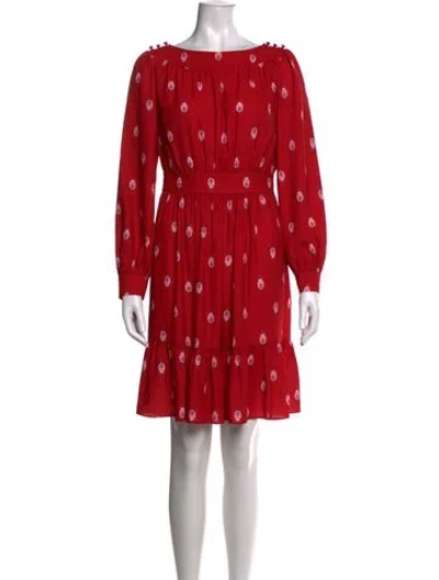 Pre-owned Kate Spade Graphic Print Mini Dress In Red