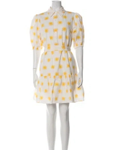 Pre-owned Kate Spade Graphic Print Mini Dress In White