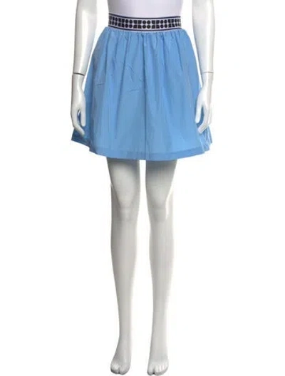 Pre-owned Kate Spade Graphic Print Mini Skirt In Blue