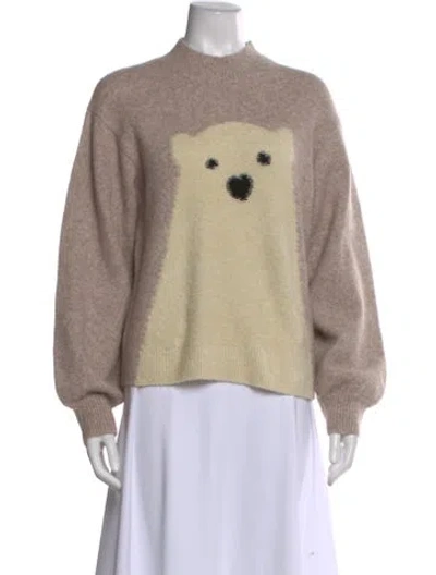 Pre-owned Kate Spade Graphic Print Mock Neck Sweater W/ Tags In Pink