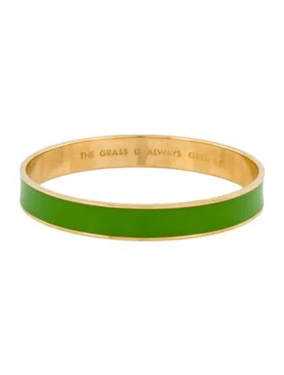 Pre-owned Kate Spade Grass Is Always Greener Enamel Bangle Bracelet, 8" In Multi