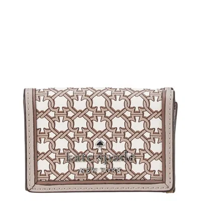 Pre-owned Kate Spade Grayish White Leather Wallet (tri-fold) ()