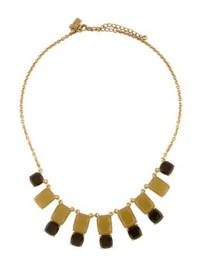 Pre-owned Kate Spade Green Stone Collar Necklace, 19.5" In Multi