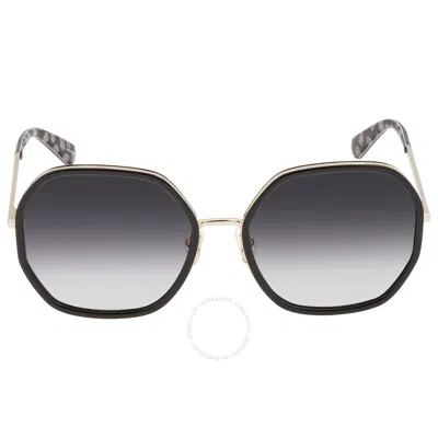 Kate Spade Grey Gradient Geometric Ladies Sunglasses Nicola/g/s 0rhl/9o 58 In Black / Gold / Grey