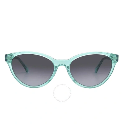 Kate Spade Grey Shaded Cat Eye Ladies Sunglasses Adeline/g/s 0zi9/9o 55 In Dark / Grey / Teal