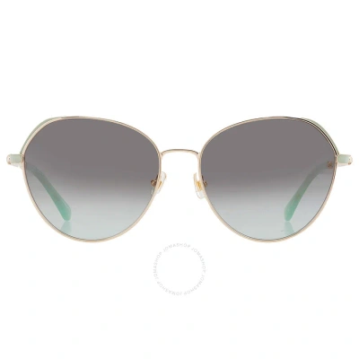 Kate Spade Grey Shaded Green Pilot Ladies Sunglasses Octavia/g/s 0pef/ib 59 In Gold / Green / Grey