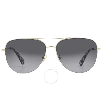 Kate Spade Grey Shaded Pilot Ladies Sunglasses Maisie/g/s 0807/9o 60 In Gold / Grey
