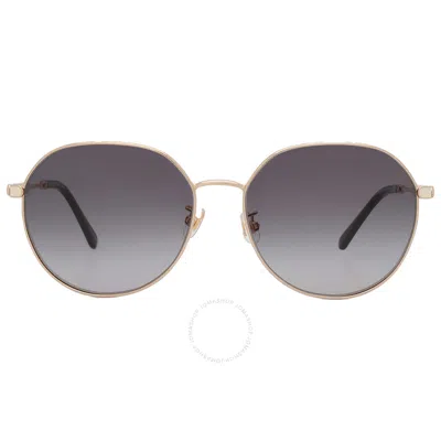 Kate Spade Grey Shaded Round Ladies Sunglasses Nesha/f/s 0rhl/9o 60 In Dark / Gold / Grey