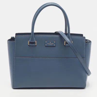 Pre-owned Kate Spade Grove Street Lana Blue Leather Satchel
