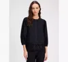 Kate Spade Guipure Lace Trim Blouse In Black