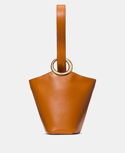 Kate Spade Halo Fine Grain Leather Mini Bucket In Orange