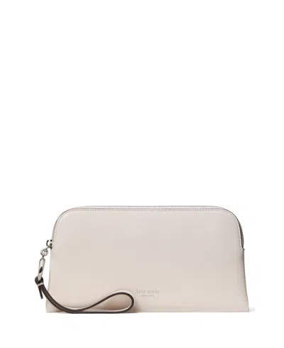 Kate Spade Halo Fine Grain Leather Wristlet In White