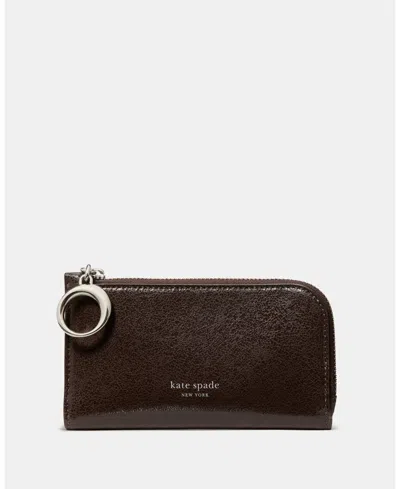 Kate Spade Halo Glazed Leather Bifold Wallet In Brown