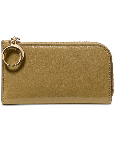 Kate Spade Halo Glazed Leather Bifold Wallet In Green