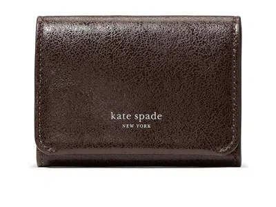 Kate Spade Halo Glazed Leather Card Case Trifold Wallet Wallet Handbags Hot Fudge: One Size In Brown