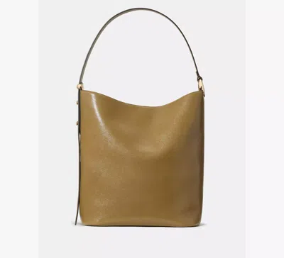 Kate Spade Halo Glazed Leather Large Bucket Bag In Green