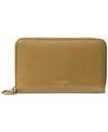 Kate Spade Halo Glazed Leather Medium Zip Around Wallet In Green